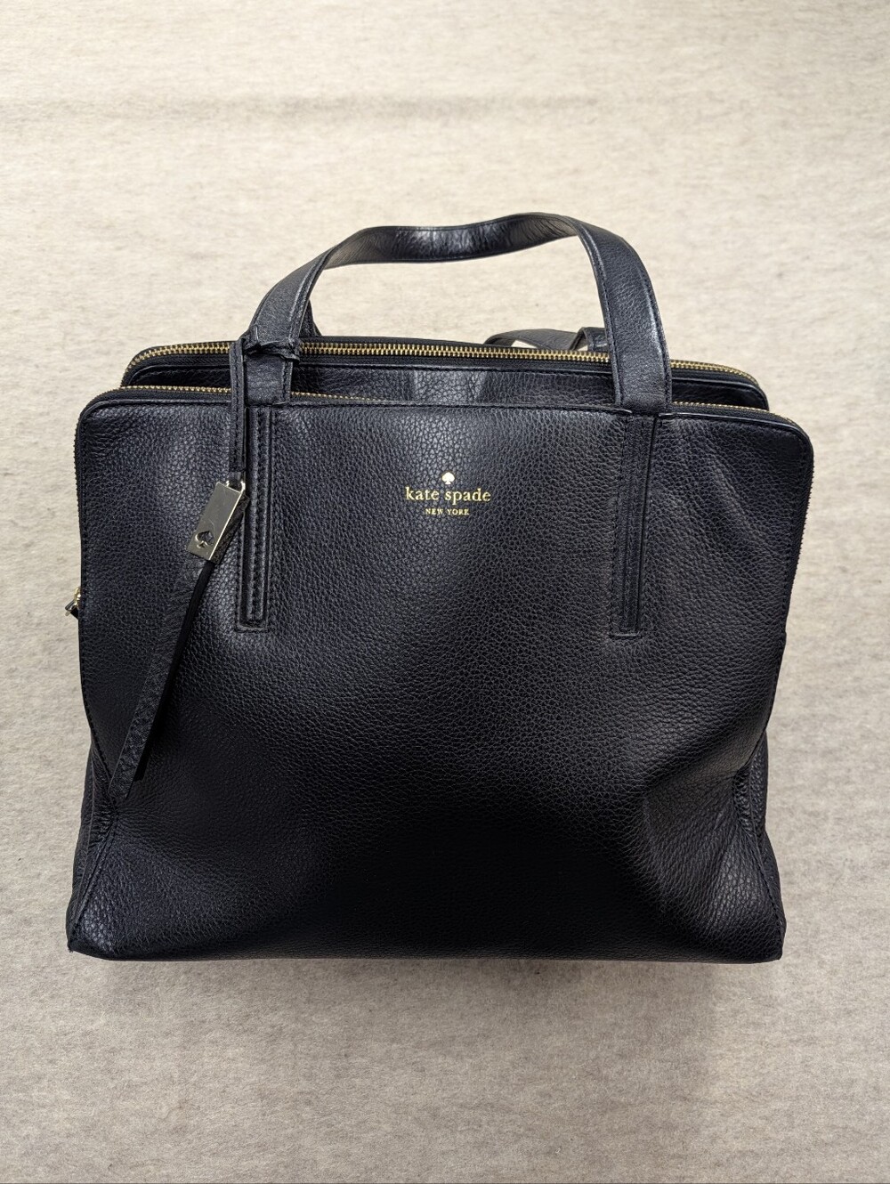 Like New Kate Spade Black Streen Brennan Shoulder Bag Pebbled Leather Mid size - Picture 2 of 15